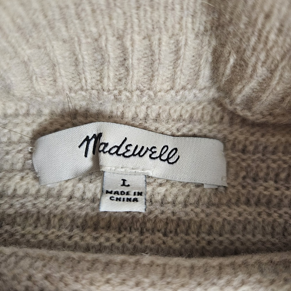 Madewell Skyscraper Merino Wool Mock Neck Long Sleeve Sweater Dress L - Picture 3 of 8